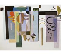 1art1 Wassily Kandinsky Poster Stampa Artistica su Tela Due Punti Verdi, 1935 Quadro da Parete sulla Barella | Murale XXL | Immagine 80x60 cm