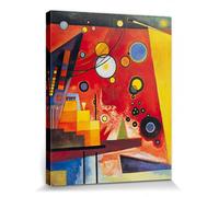 1art1 Wassily Kandinsky Poster Stampa Artistica su Tela Rosso Pesante, 1924 Quadro da Parete sulla Barella | Murale XXL | Immagine 50x40 cm