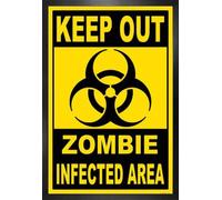 1art1 Zombies Stampa e Cornice (MDF) - Keep out, Zombie Infected Area (91 x 61cm)