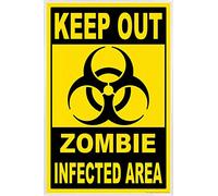 1art1 Zombies Stampa e Cornice (Plastica) - Keep out, Zombie Infected Area (91 x 61cm)
