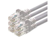 1aTTack CAT5 UTP - Cavo di rete con set di 2 spine RJ45, 5 pezzi, 2 m, colore: Bianco