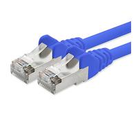 1aTTack - Cavo Patch di rete CAT 5e con schermatura FTP con 2 spine RJ45 blu 15 m