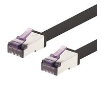 1aTTack.de - 0,15 m - CAT6a Superflex - Cavo di rete Ethernet Gigabit LAN RJ45 CAT6 A 10000 Mbit s SFTP PIMF 500 MHz compatibile con CAT6 CAT5 - Nero - 1 pezzo