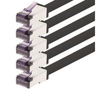 1aTTack.de - 0,15 m - Cavo patch CAT6a Superflex Ethernet Gigabit LAN RJ45 CAT6 A 10000 Mbit s SFTP PIMF 500 MHz compatibile con CAT6 CAT5 - nero - 5 pezzi