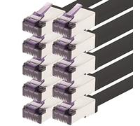 1aTTack.de - 0,15 m - Cavo patch CAT6a Superflex Ethernet Gigabit LAN RJ45 CAT6 A 10000 Mbit s SFTP PIMF 500 MHz compatibile con CAT6 CAT5 - nero - 10 pezzi