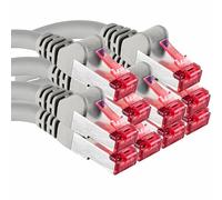 1aTTack.de 0,25 m - 10 pezzi - Cavo LAN Ethernet Cat6 RJ45 - Grigio - Cavo di rete ad alta velocità per streaming, giochi, TV e computer - Stabile e durevole - Perfetto per reti domestiche e uffici