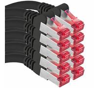 1aTTack.de 0,25 m - 10 pezzi - Cavo LAN Ethernet Cat6 RJ45 - Nero - Cavo di rete ad alta velocità per streaming, giochi, TV e computer - Stabile e durevole - Perfetto per reti domestiche e d'ufficio