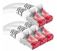 1aTTack.de 0,25 m - 5 pezzi - Cavo LAN Ethernet Cat6 RJ45 - Bianco - Cavo di rete ad alta velocità per streaming, giochi, TV e computer - Stabile e durevole - Perfetto per reti domestiche e uffici