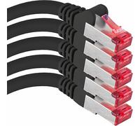 1aTTack.de 0,25 m - 5 pezzi - Cavo LAN Ethernet Cat6 RJ45 - Nero - Cavo di rete ad alta velocità per streaming, giochi, TV e computer - Stabile e durevole - Perfetto per reti domestiche e d'ufficio
