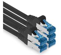1aTTack.de 0,25 m - Cat.6 - Cavo di Rete Ethernet Gigabit LAN RJ45 Cat 6 Cavo Patch 10000 Mbit s Sftp Pimf 500 MHz Compatibile con CAT5 CAT6 CAT7 Cat8 Nero - 5 Pezzi
