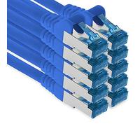 1aTTack.de 0,25 m - CAT.6 - Cavo di rete LAN Ethernet Gigabit RJ45 CAT 6 Cavo patch A 10000 Mbit s Sftp Pimf 500 MHz compatibile con CAT5 CAT6 CAT7 Cat8 blu - 10 pezzi