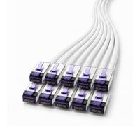 1aTTack.de - 0,25 m - Cavo patch CAT6a Superflex Ethernet Gigabit LAN RJ45 CAT6 A 10000 Mbit s SFTP PIMF 500 MHz compatibile con CAT6 CAT5 - bianco - 10 pezzi