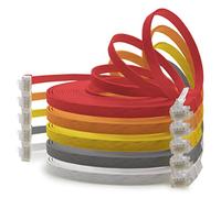 1aTTack.de 0,25m - 5 colori (01) - Cavo di Rete Ethernet Cat6 Piatto Lan Gigabit RJ45 Cat 6 compatibile Cat5 Cat5e Cat7 Cat8