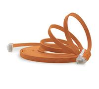 1aTTack.de 0,25m - arancione - 1 Stück - Cavo di Rete Ethernet Cat6 Piatto Lan Gigabit RJ45 Cat 6 compatibile Cat5 Cat5e Cat7 Cat8