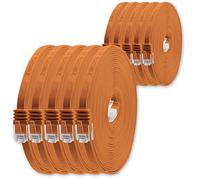 1aTTack.de 0,25m - arancione - 10 pezzi - Cavo di Rete Ethernet Cat6 Piatto Lan Gigabit RJ45 Cat 6 compatibile Cat5 Cat5e Cat7 Cat8