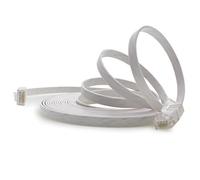 1aTTack.de 0,25m - bianco - 1 Stück - Cavo di Rete Ethernet Cat6 Piatto Lan Gigabit RJ45 Cat 6 compatibile Cat5 Cat5e Cat7 Cat8