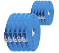 1aTTack.de 0,25m - blu - 10 pezzi - Cavo di Rete Ethernet Cat6 Piatto Lan Gigabit RJ45 Cat 6 compatibile Cat5 Cat5e Cat7 Cat8