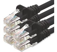 1aTTack.de 0,25m Cavo di Rete nero - 5x - Cat.6 Ethernet Gigabit Lan RJ45 10 100 1000 Mbit s - Cavo Patch UTP compatibile con Cat.5 Cat.5e Cat.7 Cat.8 - nero - 5x - 0,25m