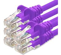 1aTTack.de 0,25m Cavo di Rete viola - 5x - Cat.6 Ethernet Gigabit Lan RJ45 10 100 1000 Mbit s - Cavo Patch UTP compatibile con Cat.5 Cat.5e Cat.7 Cat.8 - viola - 5x - 0,25m