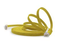 1aTTack.de 0,25m - giallo - 1 Stück - Cavo di Rete Ethernet Cat6 Piatto Lan Gigabit RJ45 Cat 6 compatibile Cat5 Cat5e Cat7 Cat8