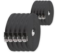 1aTTack.de 0,25m - nero - 10 pezzi - Cavo di Rete Ethernet Cat6 Piatto Lan Gigabit RJ45 Cat 6 compatibile Cat5 Cat5e Cat7 Cat8