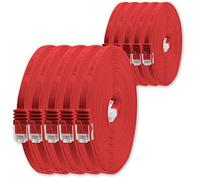1aTTack.de 0,25m - rosso - 10 pezzi - Cavo di Rete Ethernet Cat6 Piatto Lan Gigabit RJ45 Cat 6 compatibile Cat5 Cat5e Cat7 Cat8