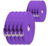1aTTack.de 0,25m - viola - 10 pezzi - Cavo di Rete Ethernet Cat6 Piatto Lan Gigabit RJ45 Cat 6 compatibile Cat5 Cat5e Cat7 Cat8