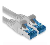 1aTTack.de 0,5 m - CAT.6 - Cavo di rete Ethernet Gigabit Lan RJ45 CAT 6 A cavo patch 10000 Mbit s Sftp Pimf 500 MHz compatibile con CAT5 CAT6 CAT7 Cat8 bianco - 1 pezzo