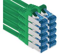 1aTTack.de 0,5 m - CAT.6 - Cavo di rete LAN Ethernet Gigabit RJ45 CAT 6 Cavo patch A 10000 Mbit s Sftp Pimf 500 MHz compatibile con CAT5 CAT6 CAT7 Cat8 verde - 10 pezzi