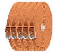 1aTTack.de 0,5m - arancione - 5 pezzi - Cavo di Rete Ethernet Cat6 Piatto Lan Gigabit RJ45 Cat 6 compatibile Cat5 Cat5e Cat7 Cat8