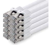 1aTTack.de 0,5m - bianco - 10 pezzi - CAT.7 Cavi di Rete (Set) CAT7-10000 MBit/s S-FTP doppia schermatura PIMF 600MHz 4x2xAWG26 / 7 CU rame non contiene alogeni compatibile con CAT5e CAT6 CAT 6a Cat8
