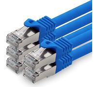 1aTTack.de 0,5m - blu - 5 pezzi - CAT.7 Cavi di Rete (Set) CAT7-10000 MBit/s S-FTP doppia schermatura PIMF 600MHz 4x2xAWG26 / 7 CU rame non contiene alogeni compatibile con CAT5e CAT6 CAT 6a Cat8