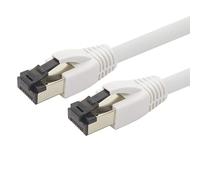 1aTTack.de 0.5m Cat 8 Cavo di rete Cat8 bianca - 1 pezzo Cat.8 Lan 2000 Mhz 40 Gbit s 40GBase-T POE+ cavo Patch Ethernet LSZH - 1 x 0,5 metro bianca