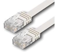 1aTTack.de 0,5m - Cat6 piatto cavo di rete bianco - 1 pezzo 1000 Mbit/s Gigabit LAN cavo di rete Flat Slim cavi Patch cavi di installazione