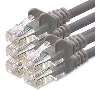 1aTTack.de 0,5m Cavo di Rete grigio - 5x - Cat.6 Ethernet Gigabit Lan RJ45 10 100 1000 Mbit s - Cavo Patch UTP compatibile con Cat.5 Cat.5e Cat.7 Cat.8 - grigio - 5x - 0,5m
