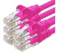 1aTTack.de 0,5m Cavo di Rete magenta - 5x - Cat.6 Ethernet Gigabit Lan RJ45 10 100 1000 Mbit s - Cavo Patch UTP compatibile con Cat.5 Cat.5e Cat.7 Cat.8 - magenta - 5x - 0,5m
