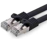 1aTTack.de 0,5m - nero - 1 pezzo - CAT.7 Cavi di Rete CAT7-10000 MBit/s S-FTP doppia schermatura PIMF 600MHz 4x2xAWG26 / 7 CU rame non contiene alogeni compatibile con CAT5e CAT6 CAT 6a Cat8