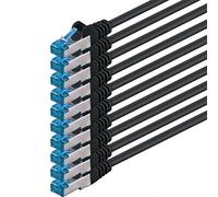 1aTTack.de 0,5m - nero - 10 pezzi - Rete Cavi Cat6a | S-FTP | CAT 6a | doppia schermatura - certificato GHMT | PIMF | 500MHz | 10000 Mbit/s