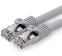 1aTTack.de 1,0m - grigio - 1 pezzo - CAT.7 Cavi di Rete CAT7-10000 MBit/s S-FTP doppia schermatura PIMF 600MHz 4x2xAWG26 / 7 CU rame non contiene alogeni compatibile con CAT5e CAT6 CAT 6a Cat8