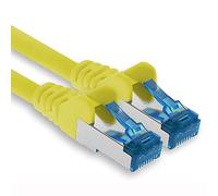 1aTTack.de 1,5 m - CAT.6 - Cavo di rete Ethernet Gigabit Lan RJ45 CAT 6 A cavo patch 10000 Mbit s Sftp Pimf 500 MHz compatibile con CAT5 CAT6 CAT7 Cat8 giallo - 1 pezzo