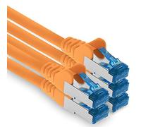 1aTTack.de 1,5 m - CAT.6 - Cavo di rete LAN Ethernet Gigabit RJ45 CAT 6 Cavo patch A 10000 Mbit s Sftp Pimf 500 MHz compatibile con CAT5 CAT6 CAT7 Cat8 arancione - 5 pezzi