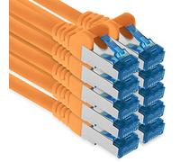 1aTTack.de 1,5 m - CAT.6 - Cavo di rete LAN Ethernet Gigabit RJ45 CAT 6 Cavo patch A 10000 Mbit s Sftp Pimf 500 MHz compatibile con CAT5 CAT6 CAT7 Cat8 arancione - 10 pezzi