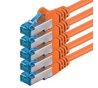 1aTTack.de 1,5m - arancione - 5 pezzi - Rete Cavi Cat6a | S-FTP | CAT 6a | doppia schermatura - certificato GHMT | PIMF | 500MHz | 10000 Mbit/s