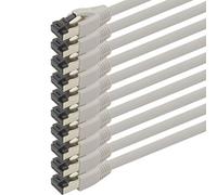 1aTTack.de 1,5m Cat 8 Cavo di rete Cat8 Grigio - 10 pezzi Cat.8 Lan 2000 Mhz 40 Gbit s 40GBase-T POE+ cavo Patch Ethernet LSZH - 10 x 1,5 metro Grigio