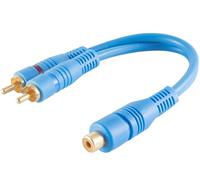 1aTTack.de 1 adattatore RCA da 0,2 m, connettore RCA a 2 connettori RCA, cavo adattatore audio, contatti dorati, spina per amplificatore HiFi, TV stereo