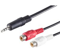 1aTTack.de 1 cavo adattatore audio da 0,2 m - Jack da 3,5 mm nero a 2 prese RCA. Design robusto. Connettori stampati.