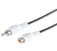 1aTTack.de 1 cavo cinch da 2,5 m, cinch maschio a cinch femmina, cavo di collegamento audio stereo, connettori stampati, contatti nichelati, HiFi, TV, console DVD