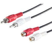 1aTTack.de 1 cavo di prolunga cinch da 10 m, 2 spine cinch a 2 prese cinch, cavo di collegamento audio stereo, connettori stampati, contatti nichelati, HiFi TV
