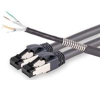 1aTTack.de - 1 cavo di rete Cat6a FLEX ARMOR da 7,5 m con armatura in acciaio inossidabile, estremamente robusto e flessibile, resistente agli urti, adatto per la tecnologia delle telecamere Grigio
