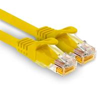 1aTTack.de - 1 cavo di rete Cat7 da 1,0 m, Cat.7 Ethernet, cavo patch Lan & Cat 7 per la massima velocità Internet e collega tutti i dispositivi con presa RJ 45 giallo